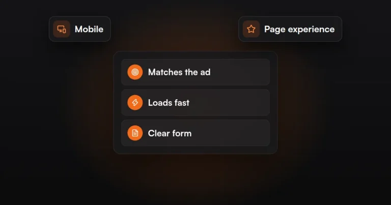 Google Ads landing page checklist: message match, speed and clear form